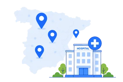 スペインの医療ネットワークのイラスト